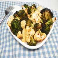 Lemon-Pepper Roasted Broccoli and Cauliflower image