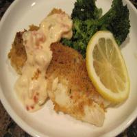 Bread Crumb Topped Haddock with Red Pepper Aioli_image