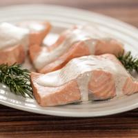 Rosemary Poached Salmon with Spiced Cream Sauce image