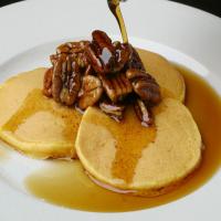 Pumpkin Pancakes With Sticky Maple Pecans_image
