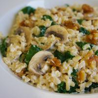 Walnut Rice with Cream Cheese, Mushrooms & Spinach Recipe_image