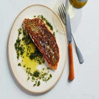 Crispy-Skinned Fish with Herb Sauce image
