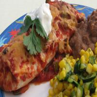 Low Fat Chicken Enchiladas With High Fat Taste. image