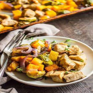 One Pan Maple Dijon Chicken and Butternut Squash Dinner_image