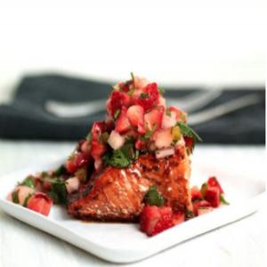 Balsamic Glazed Salmon With Strawberry Salsa image