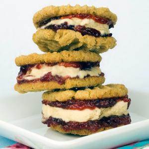 Peanut Butter and Jelly Ice Cream Sandwiches image