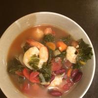 Spicy Kale and Shrimp Soup image