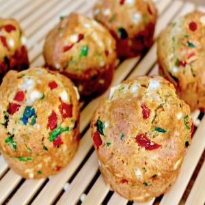 Savory Feta Spinach and Sweet Red Pepper Muffins_image