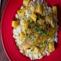 Curry Chicken with Coconut Peas and Rice image