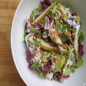 Crunchy Vegetable Salad with Pears and Creamy Cheddar Dressing image
