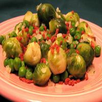 Brussels Sprouts and Peas With Bacon image
