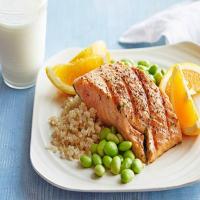 Honey Soy Grilled Salmon with Edamame and Brown Rice_image