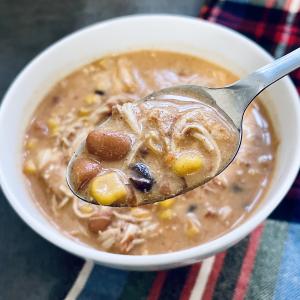 Slow Cooker Cheesy Chicken Enchilada Soup image