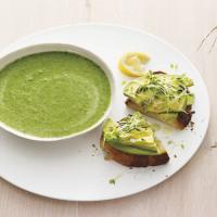 Broccoli-Spinach Soup with Avocado Toasts image