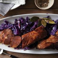 Beer-Marinated Pork Tenderloin with Red Cabbage image