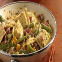 Ravioli and Vegetables with Pesto Cream image