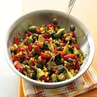 Fresh Corn Sauté with Tomatoes, Squash, and Fried Okra image