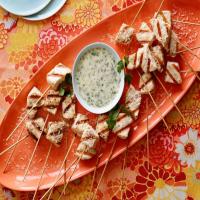 Grilled Swordfish Skewers with Coconut, Key Lime and Green Chile Sauce_image