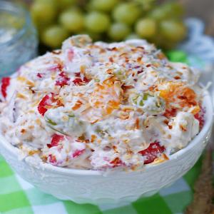 Ambrosia Fruit Salad with Whipped Cream Dressing - southern discourse_image