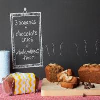 Mini Whole Wheat Banana Breads with Chocolate Chips image