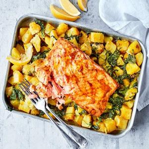 Spiced salmon with traybaked sag aloo_image