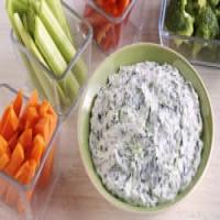 Spinach & Garlic Dip with Pita Triangles & Vegetables_image