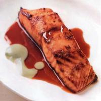 Salmon with Soy-Honey and Wasabi Sauces image