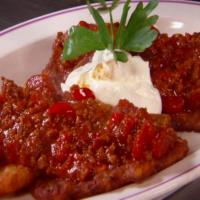 Hungarian Placki (Potato Pancakes with Spicy Tomato-Beef Sauce) image