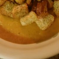 Baked Pumpkin, Sweet Potato, and Coconut Milk Soup_image