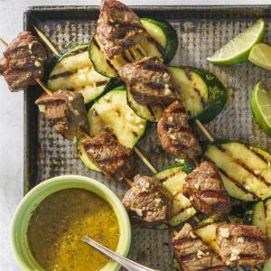 Cuban Beef and Zucchini Kebabs with Mojo Sauce image