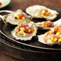 Grilled East Coast Oysters with Corn Jalapeño Salsita image
