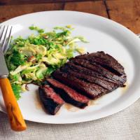 Seared Steak with Brussels Sprouts and Almonds image