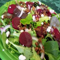 Spring Greens With Beets and Goat Cheese image