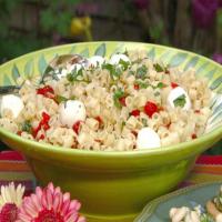 Pasta Salad with Roasted Red Peppers and Basil with White Balsamic Dressing image