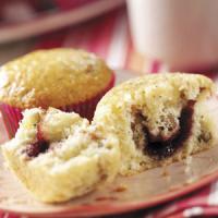 Raspberry-Filled Poppy Seed Muffins image