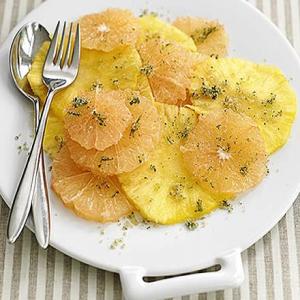 Pineapple & pink grapefruit with mint sugar_image