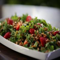 Arugula Salad with Candied Sunflower Seeds and Strawberry Vinaigrette_image