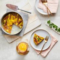 Air Fryer Frittata with Savory Breakfast Links and Vegetables_image