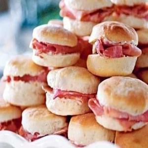 Homemade Ham-Stuffed Biscuits With Mustard Butter_image