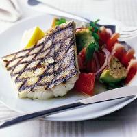 Grilled fish with chunky avocado salsa image