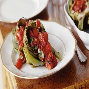 Grilled Artichokes with Raw Tomato Compote_image