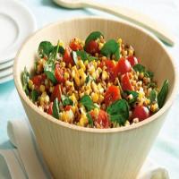Wheat Berry, Grilled Corn and Spinach Salad_image