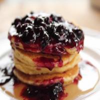 Cornmeal Pancakes with Blueberry Syrup_image