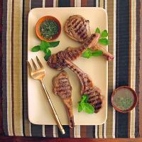 Grilled Lamb Chops with Peppercorns and Savory Mint Sauce Recipe - (4.8/5) image