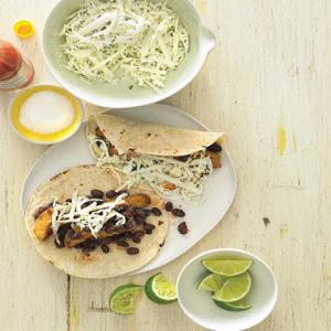 Fish Tacos with Cabbage, Jicama, and Black Beans image
