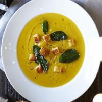 Butternut soup with crispy sage & apple croutons image