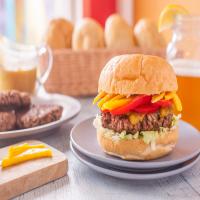 Caribbean Grilled Burger With Pineapple Sauce_image