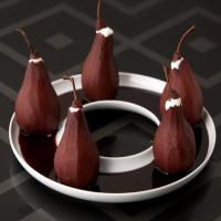 Red Wine Poached Pears with Mascarpone Filling image