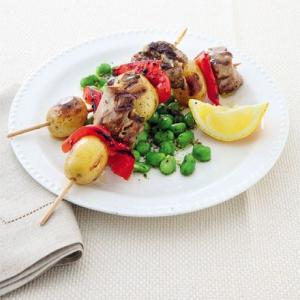 Lamb & potato kebabs with minty broad beans_image