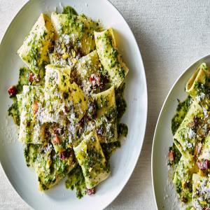 Pasta with Ramp Pesto and Guanciale_image